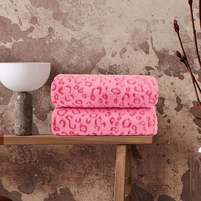 ZHIKU Pink Blanket for Women - Cheetah Print Blanket Pink Gifts for Women Mother Girls Soft Warm Leopard Print Throw Blanket for Birthday Gifts 60"x80"