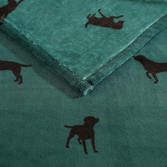 Eddie Bauer - Blanket, Super Soft Reversible Sherpa & Brushed Fleece Bedding, Throw Blankets for Couch, Ideal for Lounging (Buddy The Dog Green)