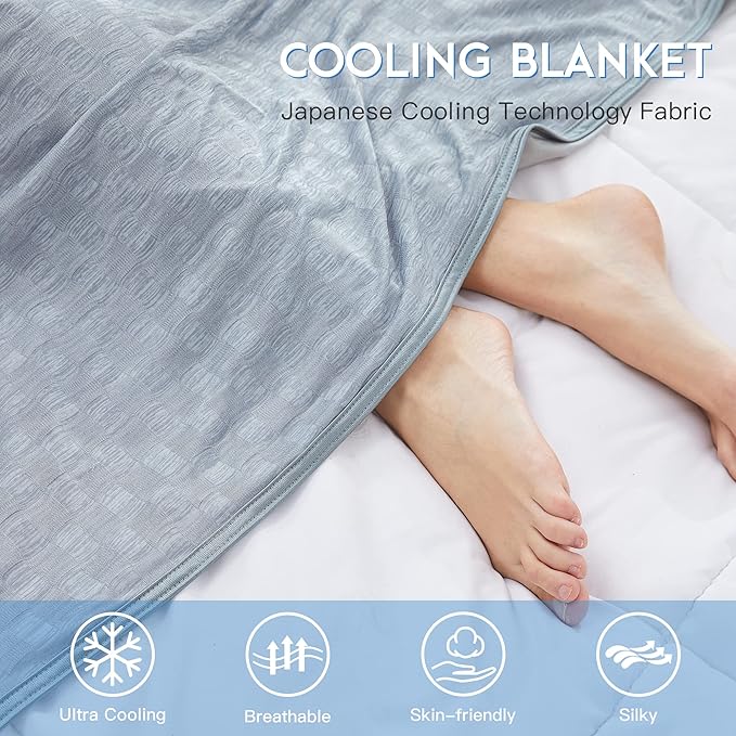 AmyHomie Cooling Blanket,90"x108"King Size,Summer Blankets with Double Sided Cold Effect, Arc-Chill Q-Max>0.5 Cool Fiber, Breathable Lightweight Blankets for Hot Sleepers Night Sweats