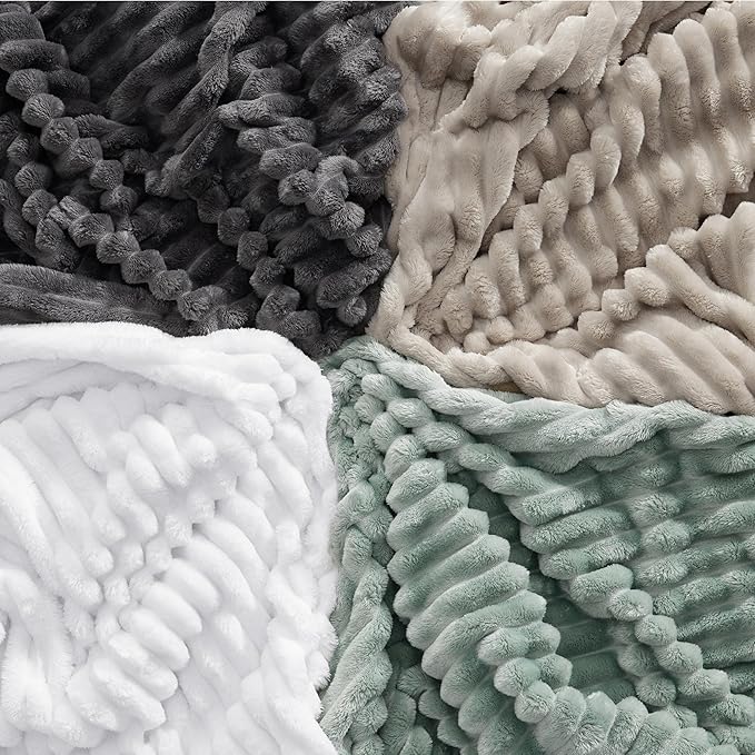 Bedsure White Fleece Blanket for Couch - GentleSoft Cozy Soft Blankets for Women, Cute Small Throws for Girls, 50x70 Inches