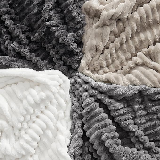 Bedsure Frost Gray California King Size Blanket for Couch - GentleSoft Cozy Soft Blankets for Women, Cute Small Fleece Throws for Girls, Birthday Gifts for Women, 102x96 Inches