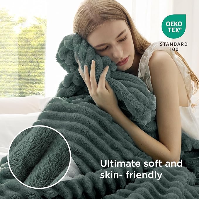Bedsure Mallard Green Fleece Blanket for Couch - GentleSoft Cozy Soft Blankets for Women, Cute Small Throws for Girls, 60x80 Inches