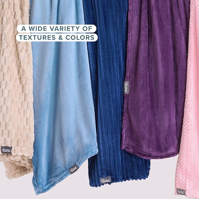 Bare Home Fleece Microplush Blanket - King - Lightweight Throw for Bed, Sofa, Couch, Movie Night, Camping, and Travel - Ultra Soft Warm Blanket (King, Dark Blue)