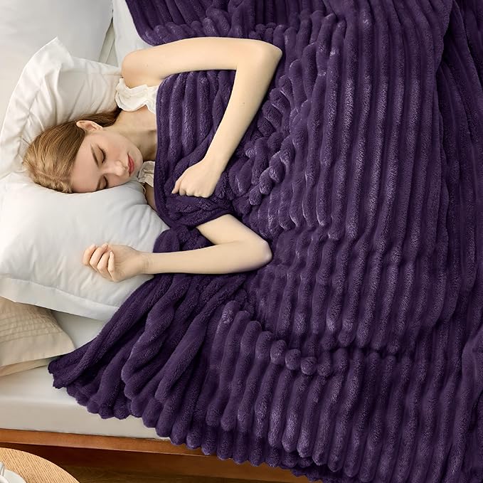 Bedsure Purple California King Size Blanket for Couch - GentleSoft Cozy Soft Blankets for Women, Cute Small Fleece Throws for Girls, Birthday Gifts for Women, 102x96 Inches