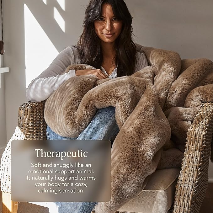 UnHide Marshmallow - Faux Fur Blanket - Heavy Weight, Extra Soft Blanket - Made from Recycled Materials - Machine Washable - Medium (60" x 80") - Rosy Baby