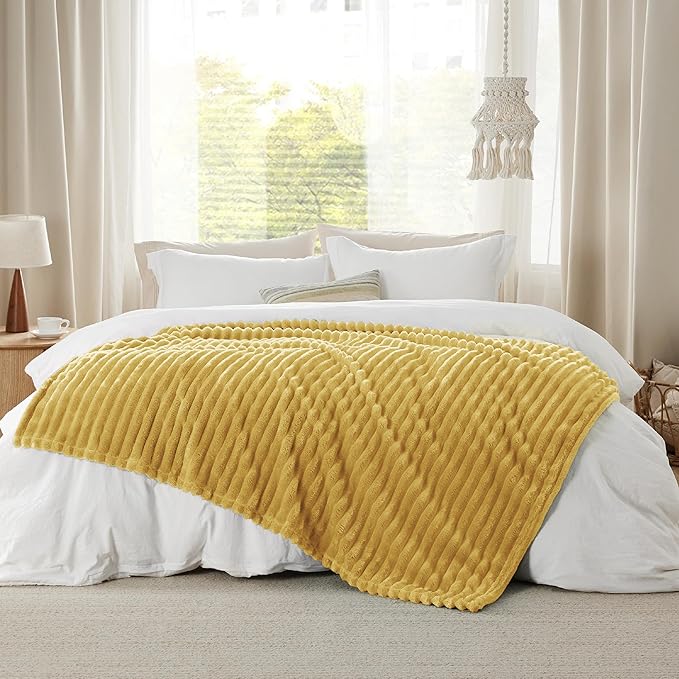 Bedsure Honey Fleece Blanket for Couch - GentleSoft Cozy Soft Blankets for Women, Cute Small Throws for Girls, 60x80 Inches