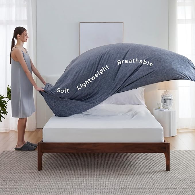 Bedsure Navy Blue Cooling Blanket for Hot Sleepers - Summer Cold Throw Blanket for Bed, Arc-Chill Lightweight Summer Bedding, Cool Thin Ice Cold Cooled Throws with Rayon Derived from Bamboo, 50x70