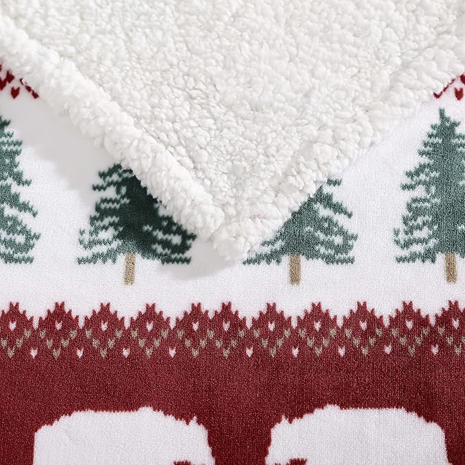 Eddie Bauer - Blanket, Super Soft Reversible Sherpa & Brushed Fleece Bedding, Throw Blankets for Couch, Ideal for Lounging (Grizzly Peak Red)