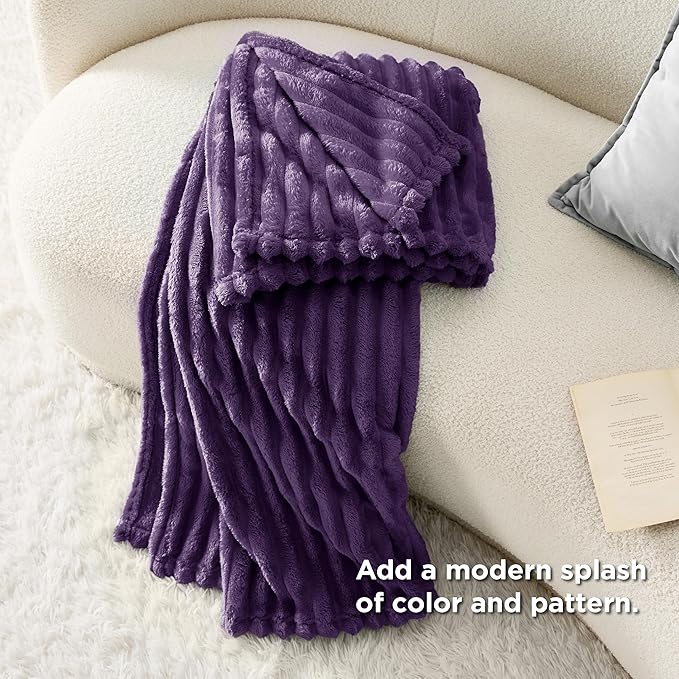 Bedsure Purple Fleece Blanket for Couch - GentleSoft Cozy Soft Blankets for Women, Cute Small Throws for Girls, 60x80 Inches