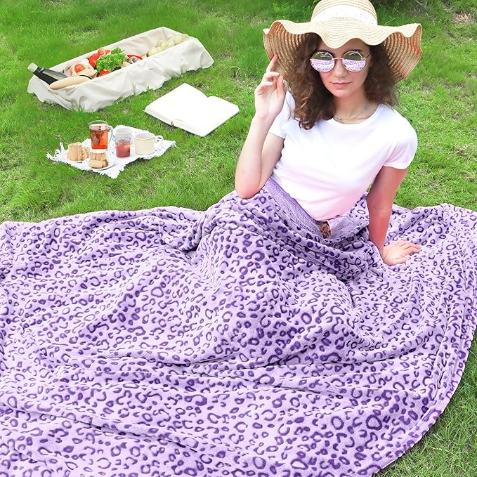 ZHIKU Fleece Blankets Throw Purple Throw Blanket Lightweight Soft Cozy Throw Blanket Purple 60"x80"