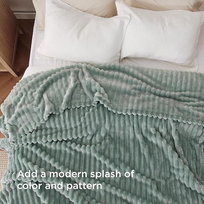 Bedsure Sage Green California King Size Blanket for Bed - GentleSoft Cozy Soft Blankets for Women, Cute Large Throws for Girls, 102x96 Inches