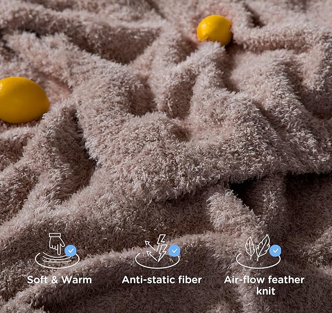 Oversized King Knit Blanket for Couch - Super Soft Extra Large Throw Blankets for Bed, Fluffy Fuzzy Plush Lightweight Cozy Blanket,Mocha Brown,120" x 120"