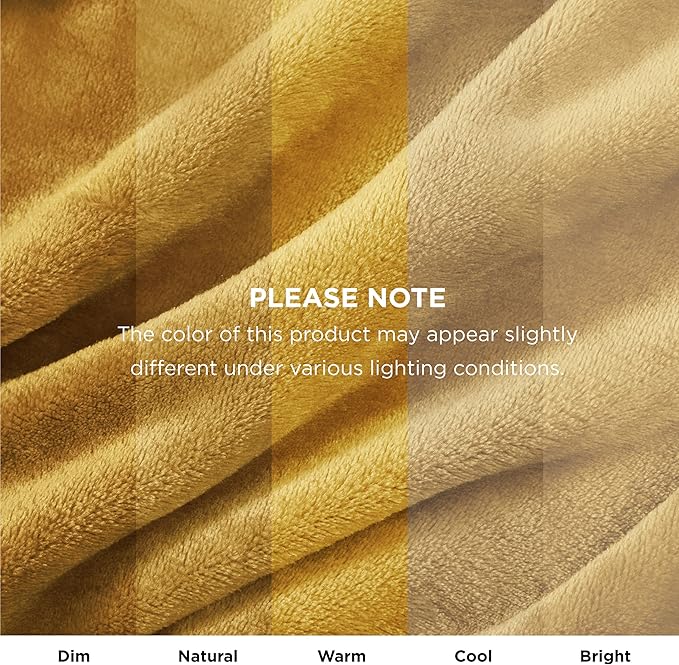 Bedsure Fleece Blanket Queen Blanket Gold Yellow - Bed Blanket Soft Lightweight Plush Fuzzy Cozy Luxury Microfiber, 90x90 inches