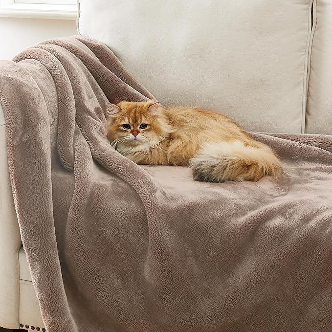 UGG Whitecap Plush Throw Blanket Fleece Lightweight Soft Cozy Throw for Couch Luxury Home Decor for Living Room Machine Washable Hypoallergenic Flannel Blankets, 50-inch x 70-inch, Light Fawn Brown