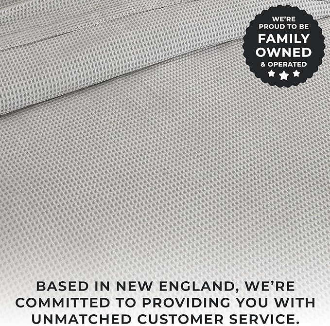 100% Cotton Blanket for King Size Bed - Grey Waffle Weave Lightweight Summer Bed Blanket - 102x90in Prewashed Breathable, Woven, Layering Blanket (King, Light Grey)