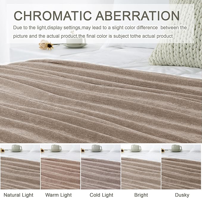 Chenille Throw Blanket for Couch 60"X 80" Twin, Soft Cozy Throws with Fringe Tassel for Bed Sofa Chair, Lightweight Knitted Decorative Farmhouse Boho Blankets for Gift, Taupe
