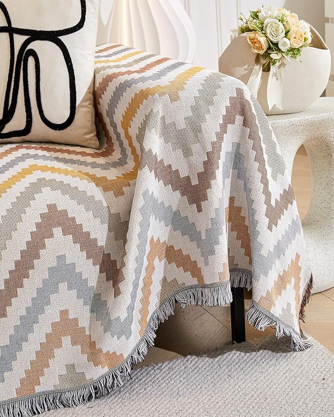 AIVIA Couch Cover Sheet Blanket, Oversized Covers for 3-4 Cushion Sofa, Extra Large RV Furniture Decoration Throws Recliner Slipcovers, L-Shape U-Shaped Sectional Protector for Cats Dogs Washable