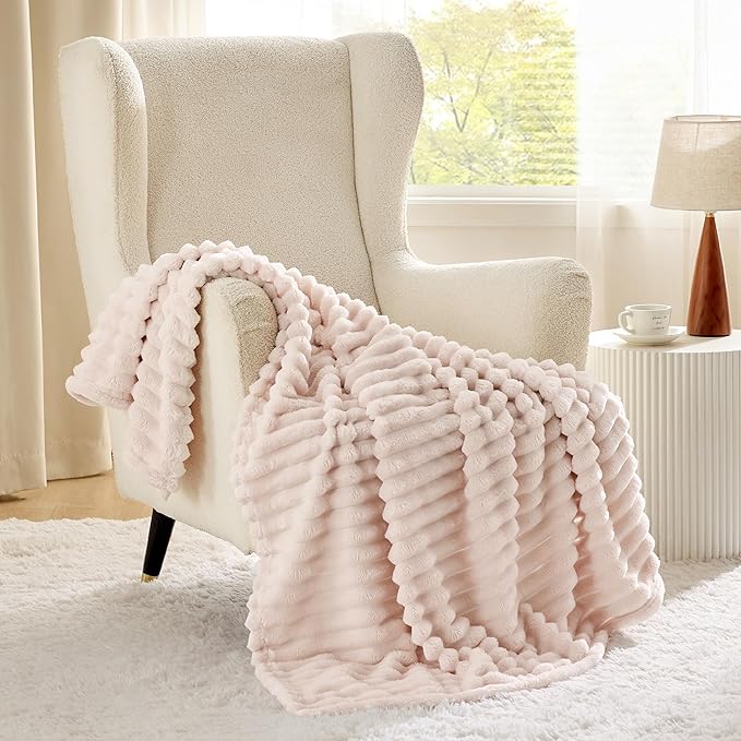 Bedsure Crystal Pink Twin Blanket for Bed - GentleSoft Cozy Soft Blankets for Women, Cute Large Throws for Girls, 66x90 Inches