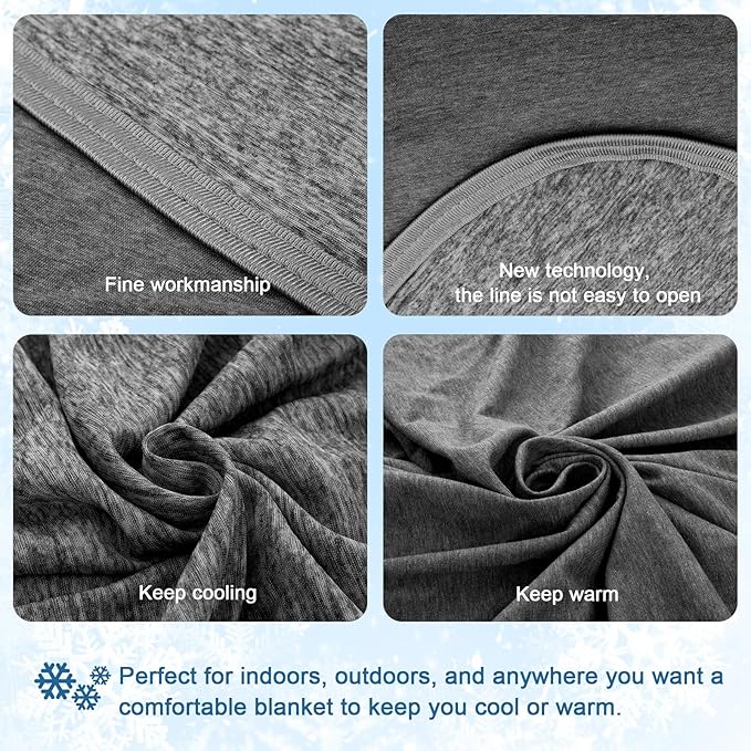 CHOSHOME Cooling Blanket for Hot Sleepers Lightweight Summer Cold Thin Blankets for Sleeping, Hot Flashes Night Sweats, Soft Blanket for Bed,Throw Size, Black