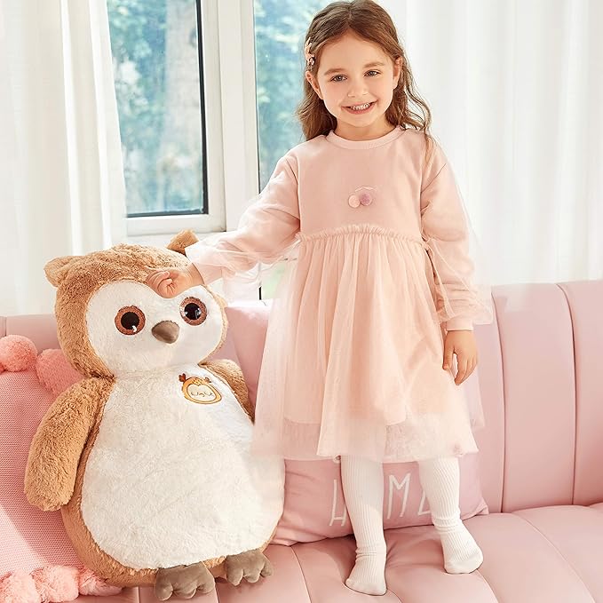 IKASA Giant Owl Stuffed Animal Plush Toy,23" Large Cute Jumbo Soft Toys,Huge Big Size Plushy Oversized Plushie,Gifts for Kids