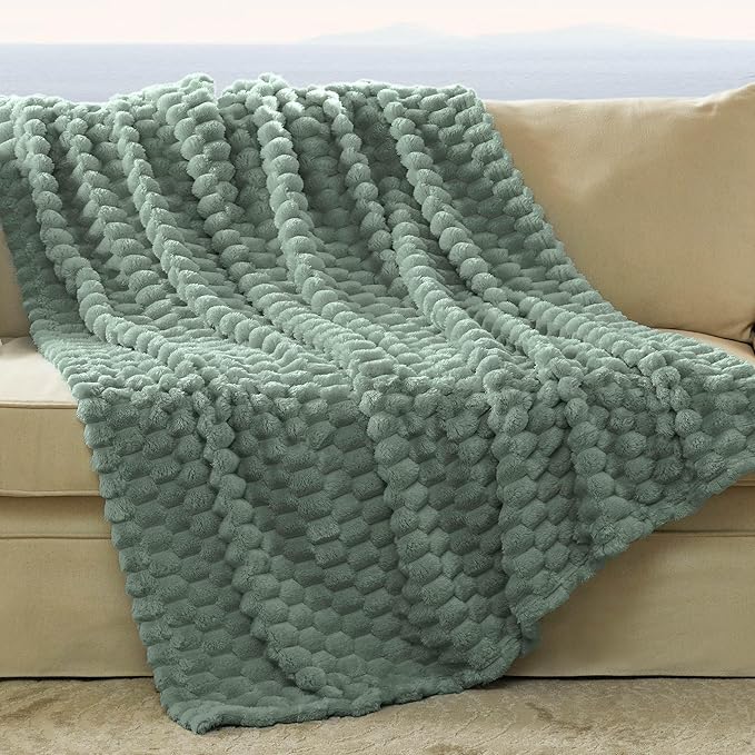 Bedsure Cozy Throw Blanket for Women - Soft Throw Blankets for Couch, Cute Small Fleece Gifts for Girls, Sage Green, 50x60 Inches