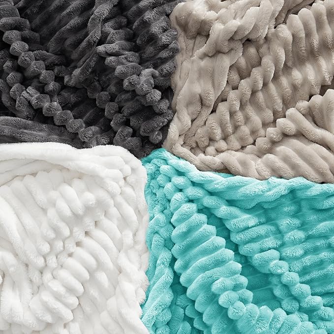 Bedsure Blue California King Size for Bed - GentleSoft Cozy Soft Blankets for Women, Cute Small Fleece Throws for Girls, Birthday Gifts for Women, Blue Fog, 102x96 Inches