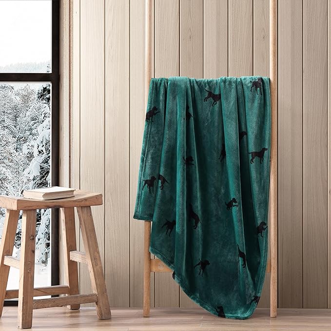 Eddie Bauer - Blanket, Super Soft Reversible Sherpa & Brushed Fleece Bedding, Throw Blankets for Couch, Ideal for Lounging (Buddy The Dog Green)