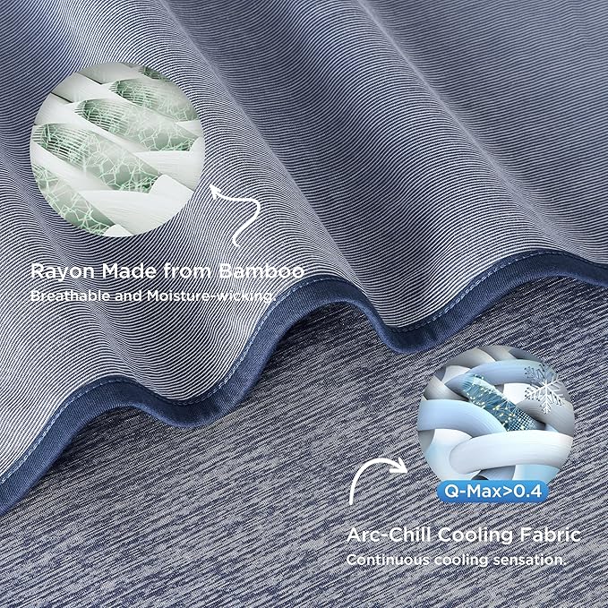 Bedsure Navy Blue Cooling Blanket for Hot Sleepers - Summer Cold Throw Blanket for Bed, Arc-Chill Lightweight Summer Bedding, Cool Thin Ice Cold Cooled Throws with Rayon Derived from Bamboo, 50x70