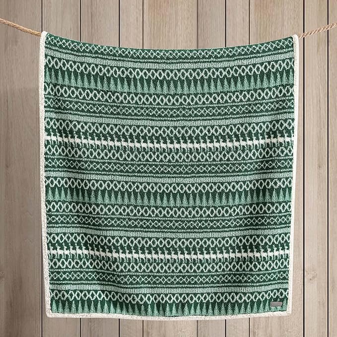 Eddie Bauer - Blanket, Super Soft Reversible Sherpa & Brushed Fleece Bedding, Throw Blankets for Couch, Ideal for Lounging (Alpine Fair Isle Green)