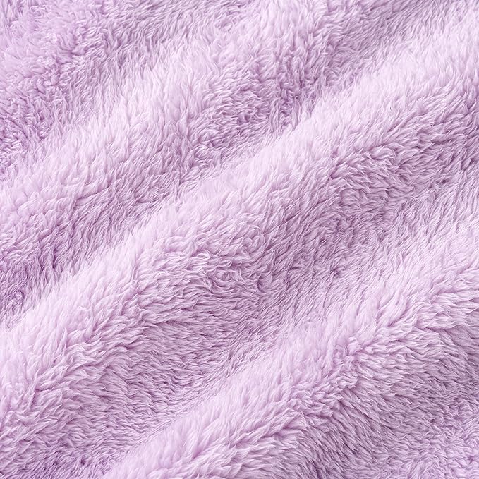 Berkshire Blanket Classic Extra-Fluffy™ Plush Blanket, Queen Size Bed Blanket, Soft Fuzzy Fluffy Long Hair Blanket for Couch Sofa Bed, Pastel Lilac Purple, 90x90 Inches