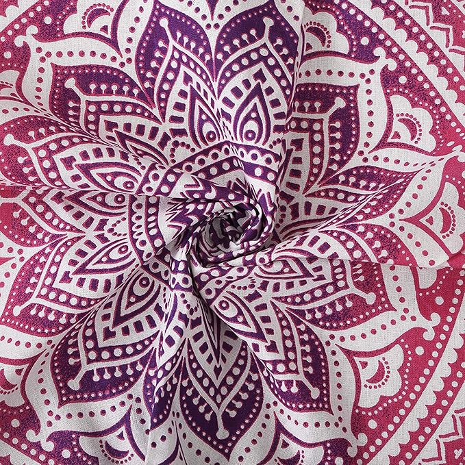 raajsee Indian Cotton Pink Purple Tapestry Mandala Wall Hangings- Tapestry For Bedroom - Indie Wall Tapestry Hippie Room Decor - Boho Small Tapestrys Aesthetic 30x40 Inches
