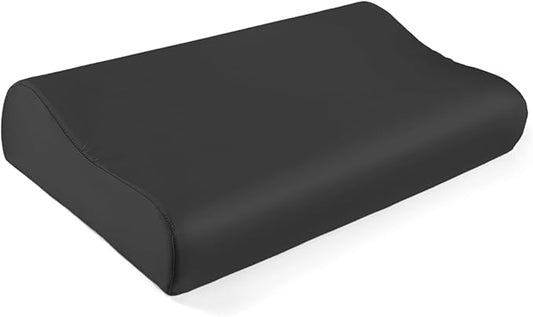 THXSILK 19 Momme 100% Mulberry Silk Pillowcase for Contour Memory Foam Pillow, Contour Pillow Case Cover, Cervical Pillow Case, Pack of 1(Black, 24"x14"x4.7"/3.9")