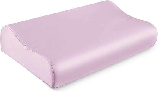 THXSILK 19 Momme 100% Mulberry Silk Pillowcase for Contour Memory Foam Pillow, Contour Pillow Case Cover, Cervical Pillow Case, Pack of 1(Light Purple, 21"x14.5"x4.9"/4.2")