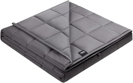 ZonLi Cooling Weighted Blanket (60"x80", 15lbs, Grey), Queen Size Bamboo-Derived Rayon Weighted Blanket for Adults, High Breathability Heavy Blanket, Soft Material with Premium Glass Beads