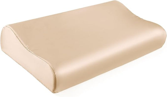 THXSILK 19 Momme 100% Mulberry Silk Pillowcase for Contour Memory Foam Pillow, Contour Pillow Case Cover, Cervical Pillow Case, Pack of 1(Champagne, 21"x14.5"x4.9"/4.2")