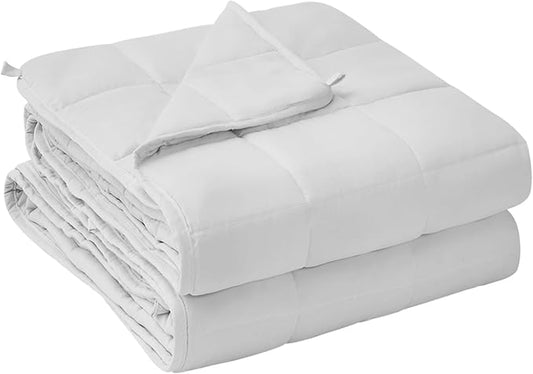yescool King Size Weighted Blanket for Adults (20 lbs, 80” x 87”, White) Cooling Heavy Blanket for Sleeping Perfect for 190-210 lbs, Breathable Blanket for Adults & Couple All Season, Machine Washable