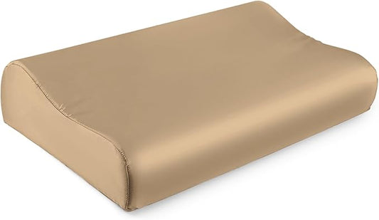 THXSILK 19 Momme 100% Mulberry Silk Pillowcase for Contour Memory Foam Pillow, Contour Pillow Case Cover, Cervical Pillow Case, Pack of 1(Taupe, 24"x14"x4.7"/3.9")