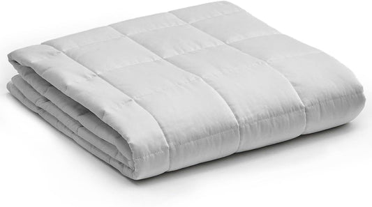 YnM Weighted Blanket,Heavy 100 Percent Oeko-Tex Certified Cotton Material, Bed Blanket for One Person of 160lbs, Ideal for Queen/King Bed (60x80 Inches, 17 Pounds, Light Grey)