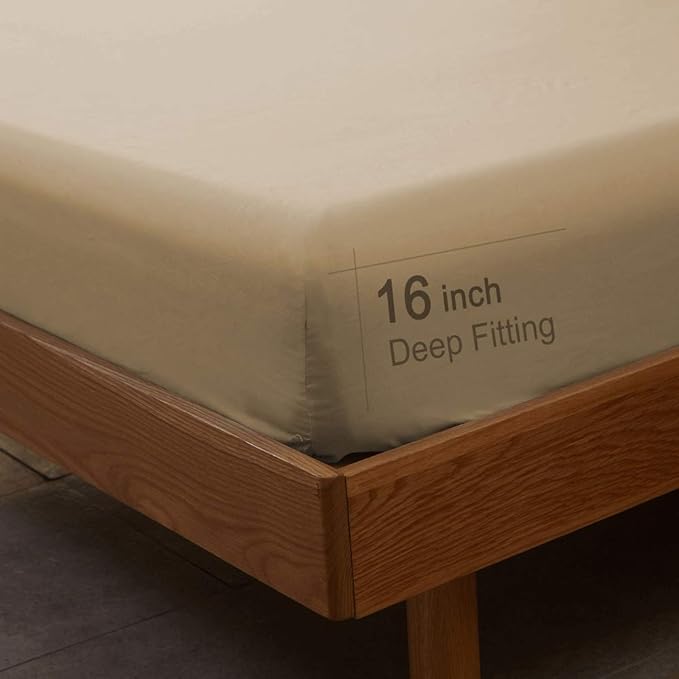 SONORO KATE Bed Sheet Set Super Soft Microfiber 1800 Thread Count Luxury Egyptian Sheets 16-Inch Deep Pocket，Wrinkle and Hypoallergenic-4 Piece (Taupe, California King)
