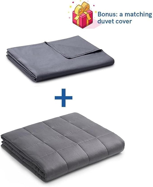 YnM Weighted Blanket,Heavy 100 Percent Oeko-Tex Certified Cotton Material(Bradied Apricot, 80''x87'' 30lbs), Two Persons(140~240lb) Sharing Use on Queen/King Bed | A Duvet Included