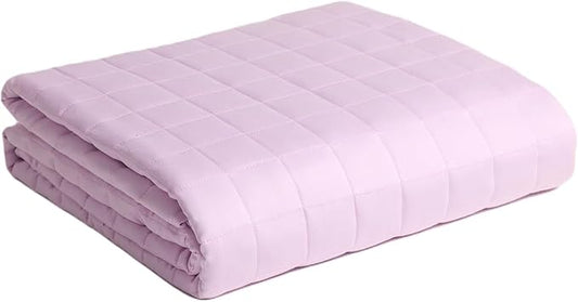 YnM Exclusive Weighted Blanket, Soothing Cotton, Smallest Compartments, Bed Blanket for One Person of 140lbs, Ideal for Queen/King Bed (60x80 Inches, 15 Pounds, Lavender)