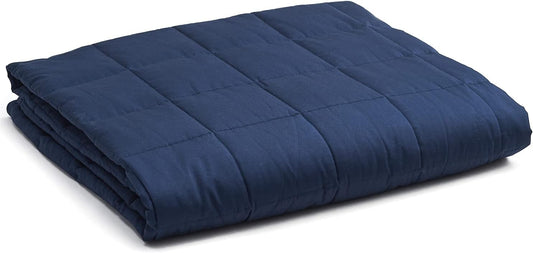 YnM Weighted Blanket,Heavy 100 Percent Oeko-Tex Certified Cotton Material, Bed Blanket for One Person of 210lbs, Ideal for Queen/King Bed (60x80 Inches, 22 Pounds, Navy)