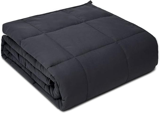 Weighted Blanket 12lbs Twin Size Dark Grey 48"x72"for Adults Heavy Blanket are Comfortable and Cozy