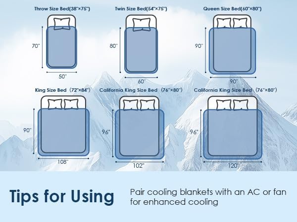 CHOSHOME Cooling Blanket for Hot Sleepers Lightweight Summer Cold Thin Blankets for Sleeping, Hot Flashes Night Sweats, Soft Blanket for Bed, California King 96" x 102", Blue