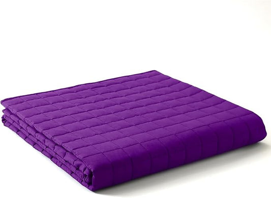 YnM Weighted Blanket, Soothing Cotton, Smallest Compartments,Bed Blanket for Two Persons of 140~240lbs, Ideal for Queen or King Bed (88x104 Inches, 30 Pounds, Fuchsia Purple)