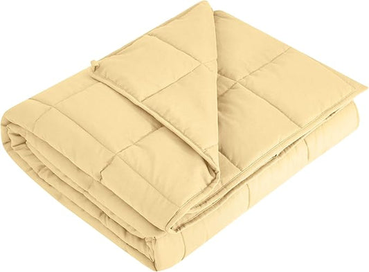 L'AGRATY Weighted Blanket - 48"x72" 20lbs Cooling Breathable Heavy Blanket Microfiber Material with Glass Beads Big Blanket for Adult All-Season Summer Fall Winter Soft Thick Comfort Blanket