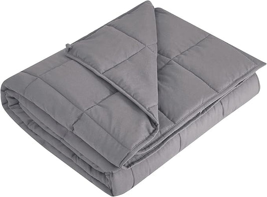 L'AGRATY Weighted Blanket - 60"x80" 22lbs Cooling Breathable Heavy Blanket Microfiber Material with Glass Beads for Adult All-Season Summer Fall Winter Soft Thick Comfort
