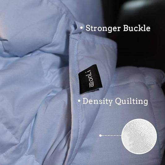 ZonLi Weighted Blanket (60"x80", 20lbs, Light Blue) Queen Size Weighted Blanket for Adults, High Breathability Heavy Blanket, Soft Material with Premium Glass Beads