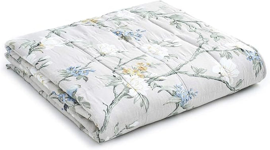 YnM Weighted Blanket,Heavy 100 Percent Oeko-Tex Certified Cotton Material, Bed Blanket for One Person of 190lbs, Ideal for Queen/King Bed (60x80 Inches, 20 Pounds, Magnolia)