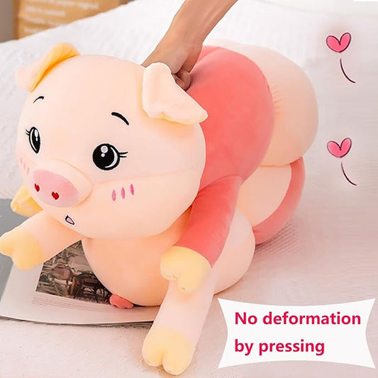 Pig Plush Toy 23.6 Inch/60 Cm Soft Washable Giant Stuffed Animal Pig Soft Dolls Sleeping Hugging Pillow Gifts for Kids Christmas Birthday (Pink Pig 60 Cm)